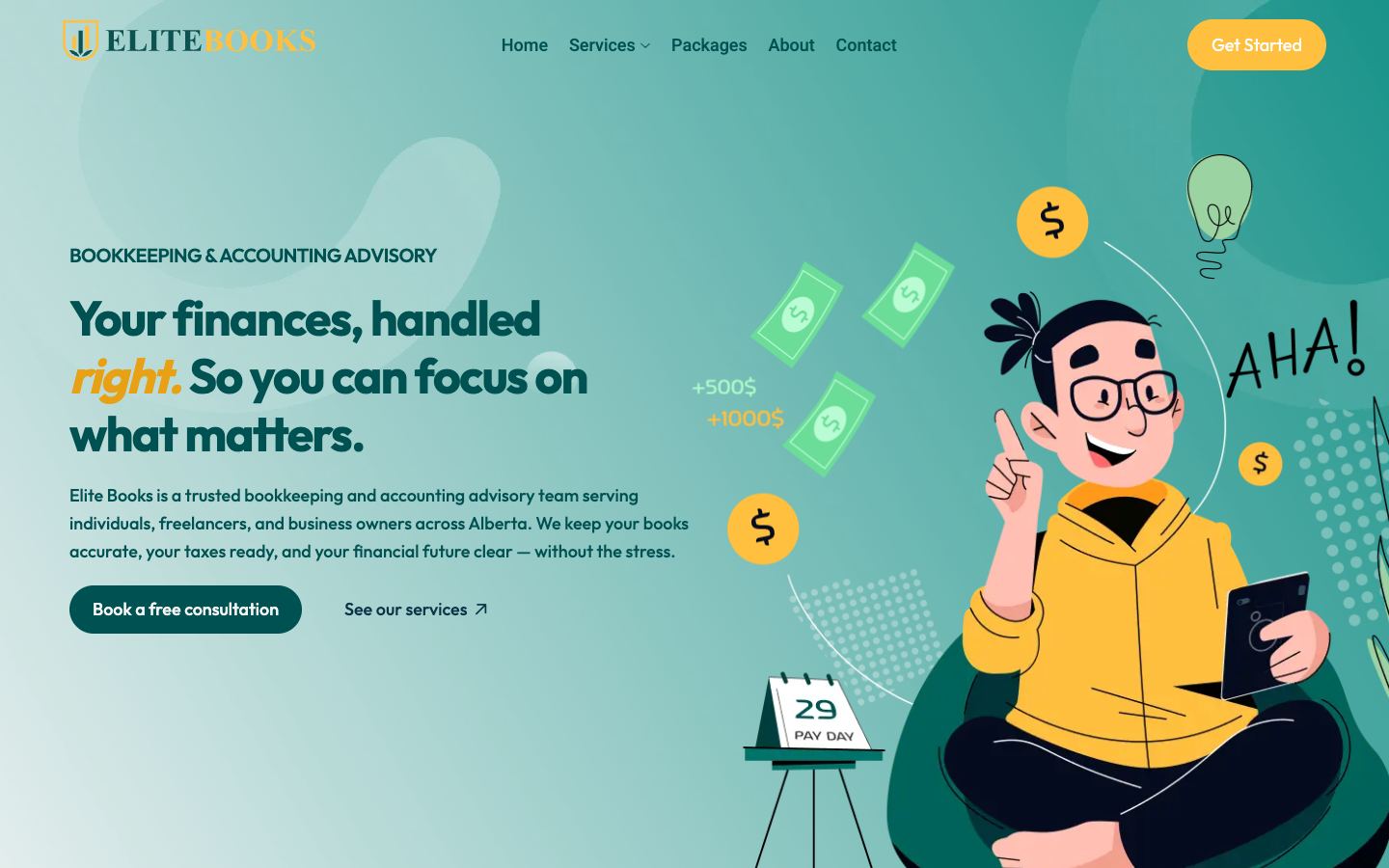 Elite Books website on desktop