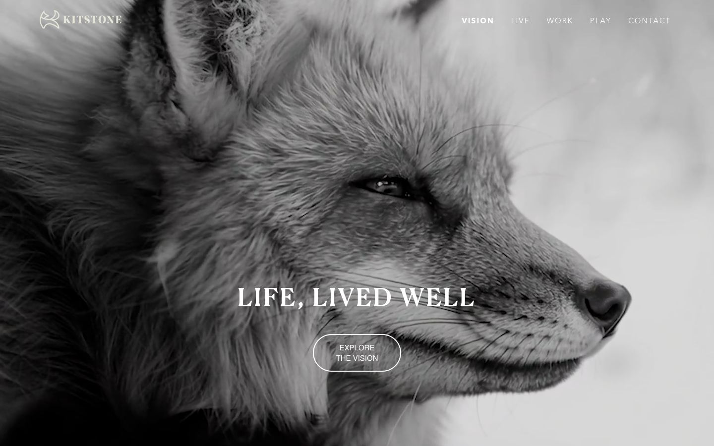 Kitstone website on desktop