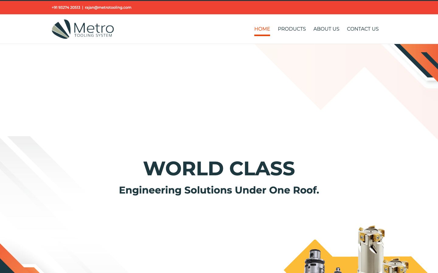 Metro Tooling website on desktop
