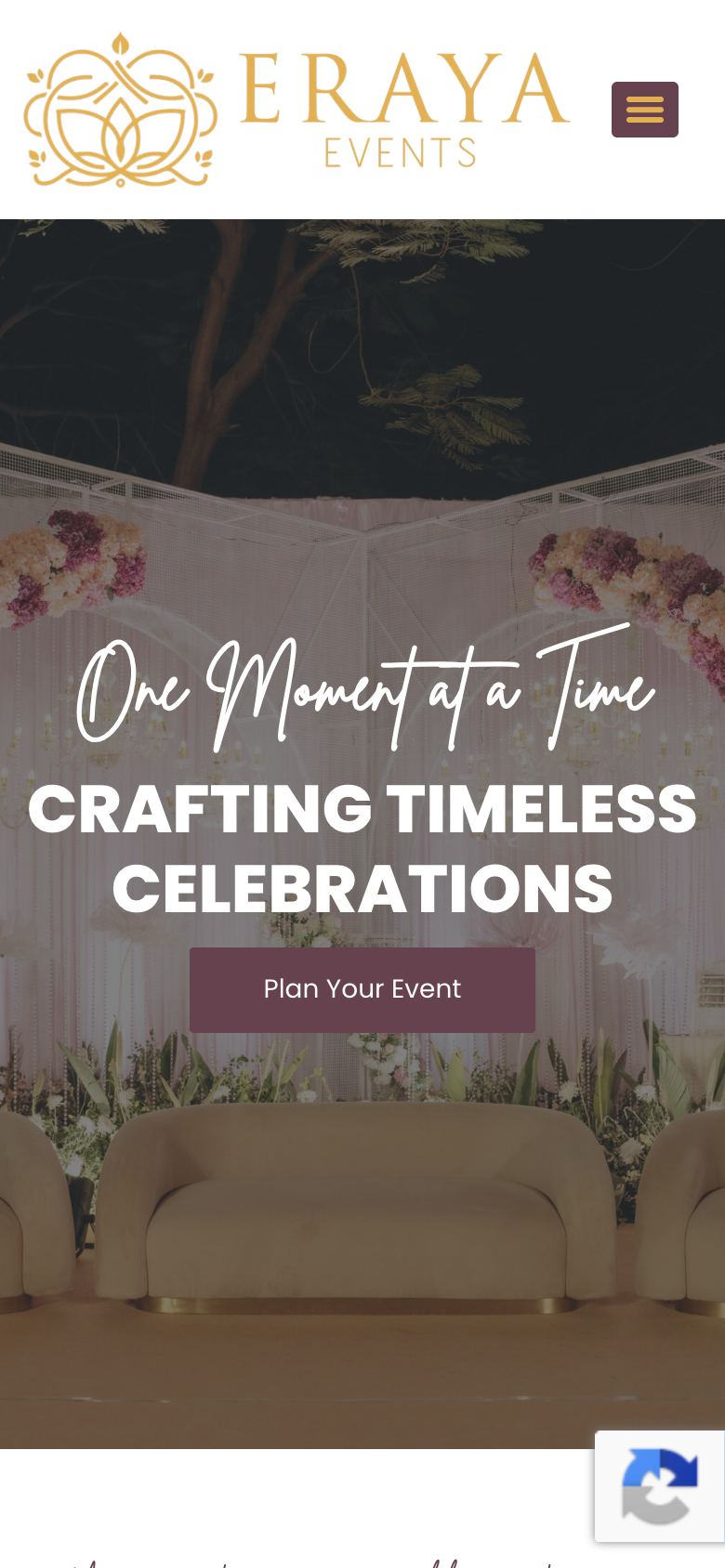 Eraya Events website on mobile
