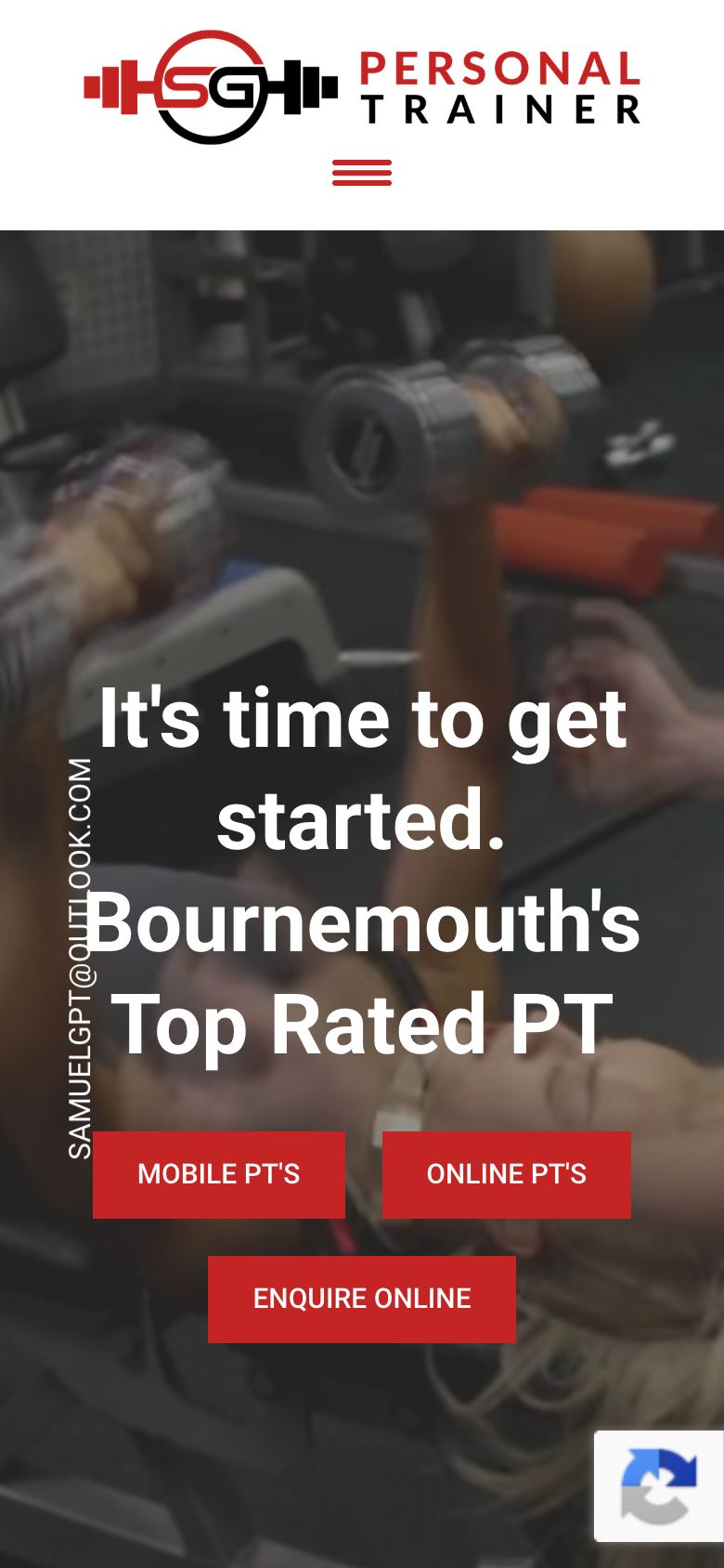 Samuel Graham PT website on mobile