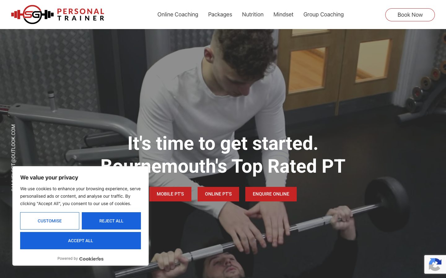 Samuel Graham PT website on desktop